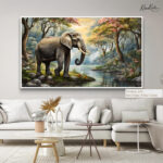 Vintage Elephant Mural Canvas art - Image 6