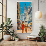 European Street Romance Canvas art - Image 6