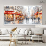 London Bus Rain Canvas art - Image 6