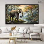 Vintage Elephant Mural Canvas art - Image 7