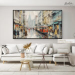 Lisbon Trolley Rain Canvas art - Image 7