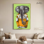 Orange Jumper Elephant canvas Art - Image 8