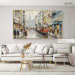 Lisbon Trolley Rain Canvas art - Image 8