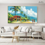 Coastal Village Stroll Canvas art - Image 8