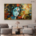 Abstract Azure Krishna Canvas Art