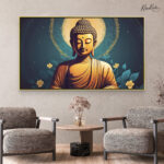 Teal and Gold Samadhi Canvas Art