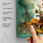 Mint Bloom Ganesha Canvas Art - Image 3