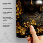 Relief of Golden Tranquility Canvas Art - Image 3
