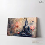 Lotus Serenity in Indigo Canvas Art - Image 4
