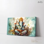 Mint Bloom Ganesha Canvas Art - Image 4