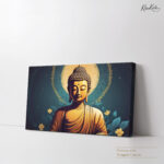 Teal and Gold Samadhi Canvas Art - Image 4