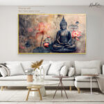 Lotus Serenity in Indigo Canvas Art - Image 5