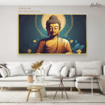 Teal and Gold Samadhi Canvas Art - Image 8