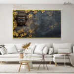 Relief of Golden Tranquility Canvas Art - Image 5