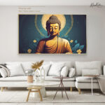 Teal and Gold Samadhi Canvas Art - Image 10