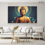 Teal and Gold Samadhi Canvas Art - Image 9