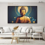 Teal and Gold Samadhi Canvas Art - Image 12