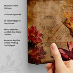 Golden Lakshmi on Lotus Canvas Wall art - Image 4