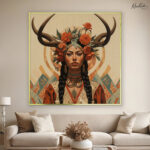 Goddess Floral Crown Canvas Wall art
