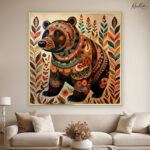 Mandala Forest Bear Canvas Wall art