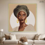 Earth Tones Turban Canvas Wall art