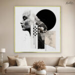 Monochromatic Abstract Mind Canvas Wall art