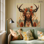 Goddess Floral Crown Canvas Wall art - Image 5