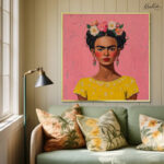Pink Pop Frida Canvas Wall art - Image 5
