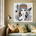 Wildflower Nomad Portrait Canvas Wall art - Image 5