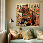 Mandala Forest Bear Canvas Wall art - Image 5