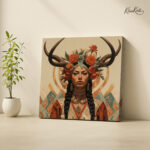 Goddess Floral Crown Canvas Wall art - Image 4