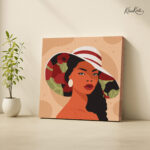 Poppy Hat Sunset Portrait Canvas Wall art - Image 4
