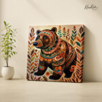 Mandala Forest Bear Canvas Wall art - Image 4