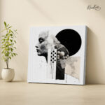 Monochromatic Abstract Mind Canvas Wall art - Image 4
