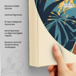 Boho Serenity in Indigo and Ochre Canvas Wall art - Image 3