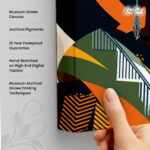 Afrikan Queen in Ochre and Teal Canvas Wall art - Image 3