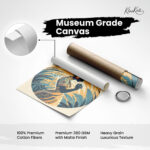 Boho Serenity in Indigo and Ochre Canvas Wall art - Image 14