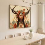 Goddess Floral Crown Canvas Wall art - Image 2