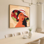 Poppy Hat Sunset Portrait Canvas Wall art - Image 2