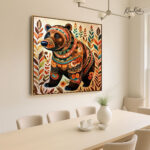 Mandala Forest Bear Canvas Wall art - Image 2