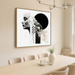 Monochromatic Abstract Mind Canvas Wall art - Image 2