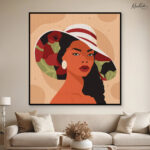 Poppy Hat Sunset Portrait Canvas Wall art - Image 12