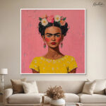 Pink Pop Frida Canvas Wall art - Image 11