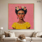 Pink Pop Frida Canvas Wall art - Image 10