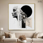 Monochromatic Abstract Mind Canvas Wall art - Image 10
