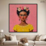 Pink Pop Frida Canvas Wall art - Image 9