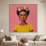Pink Pop Frida Canvas Wall art - Image 8