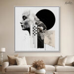 Monochromatic Abstract Mind Canvas Wall art - Image 8
