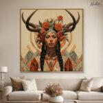 Goddess Floral Crown Canvas Wall art - Image 11