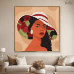 Poppy Hat Sunset Portrait Canvas Wall art - Image 7